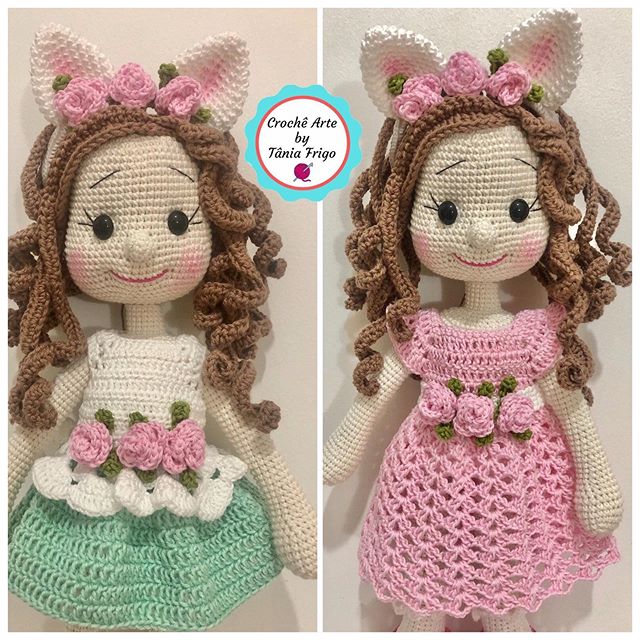 Crochet doll pattern, Amigurumi doll pattern (English, Deutsch