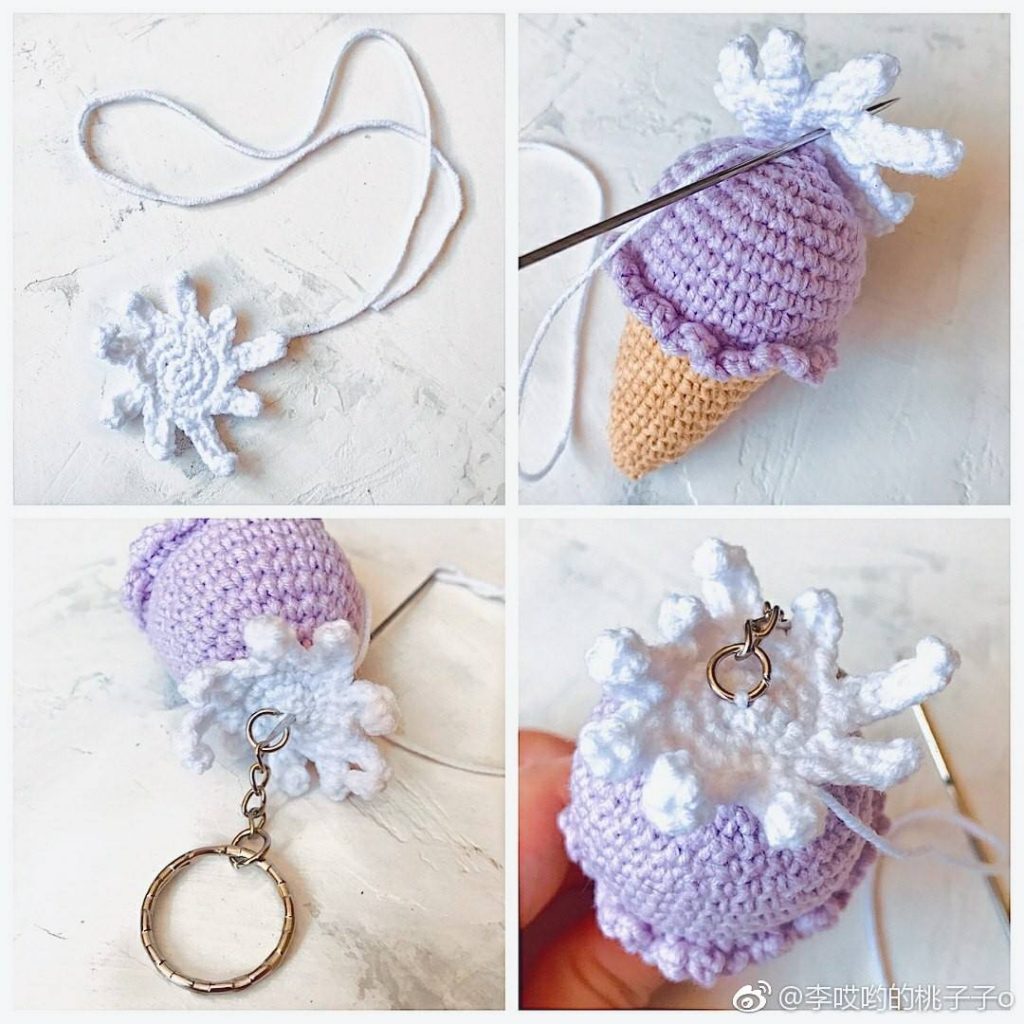 Crochet ice cream on sale keychain